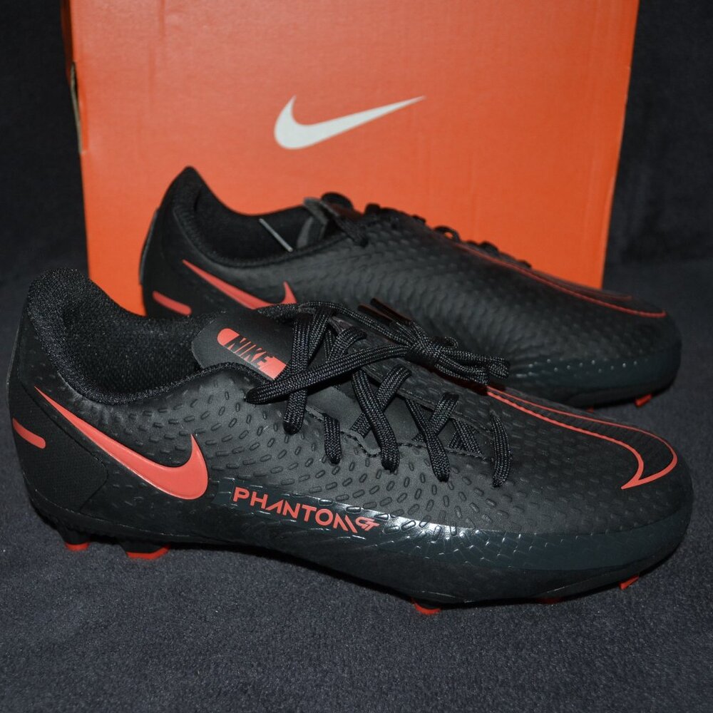 Nike Jr Phantom Gt Academy Chili Red Smokey Grey Cleats Shoes Size 4.5 Y